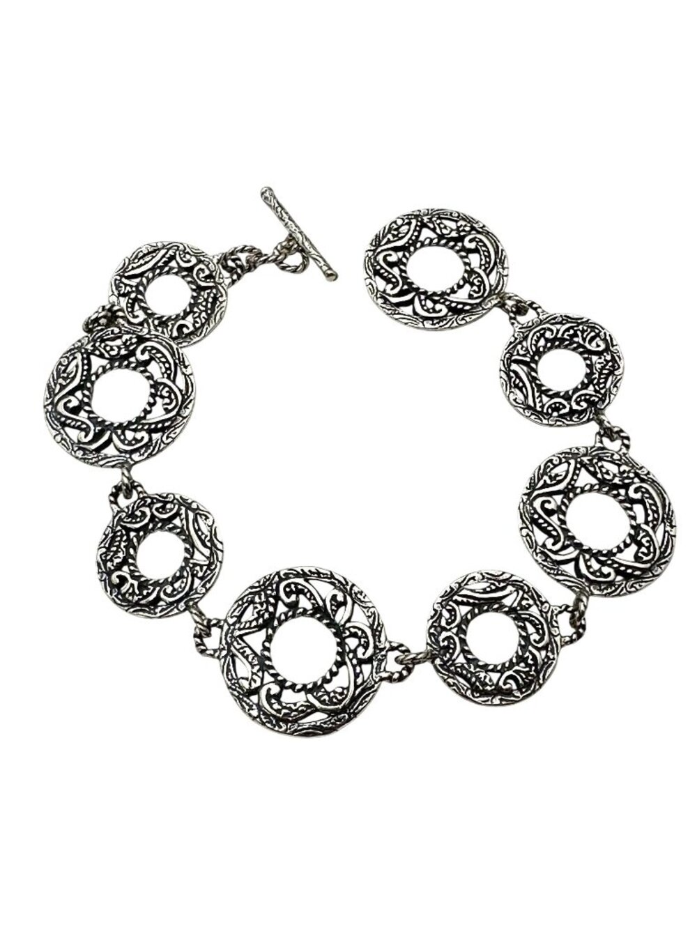 Carolyn Pollack American West Sterling Silver Toggle Bracelet 8.5 Inch